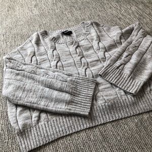 Express oversized cable knit cropped sweater